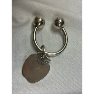 Tiffany & Co. Sterling Silver Apple Tag Screwball Key Ring Keychain 925